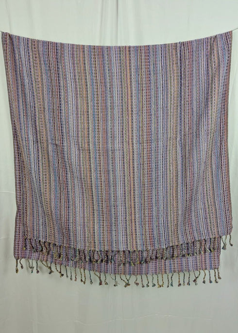 Zuma Stripe Turkish Beach Towel – 100% Organic Turkish Cotton, Raised Waffle Weave, Quick - Dry, 40” x 70” - The Bali Market